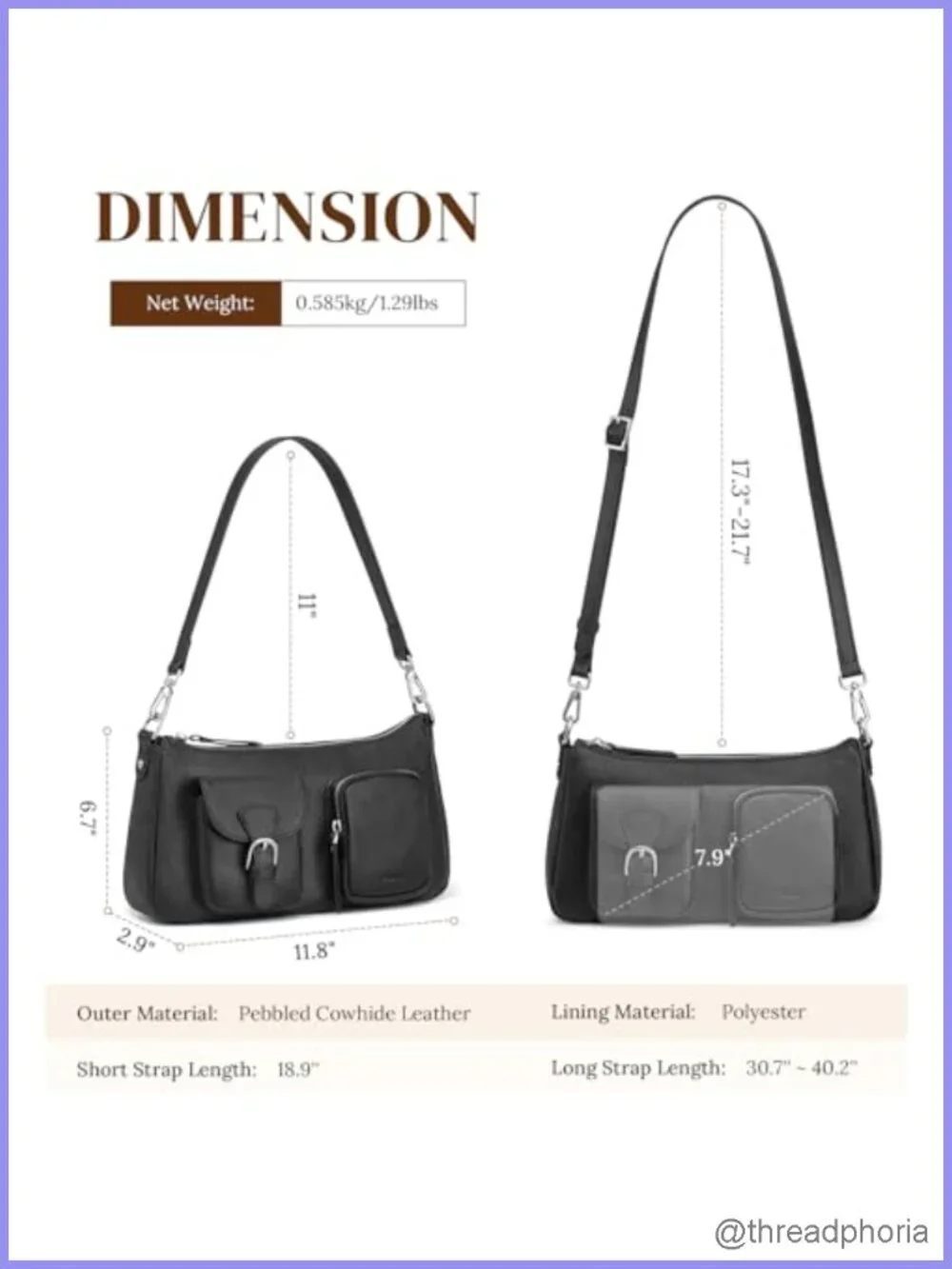 Genuine Pebbled Cowhide Leather Hobo Bag Women Crossbody Shoulder Purse Handbag